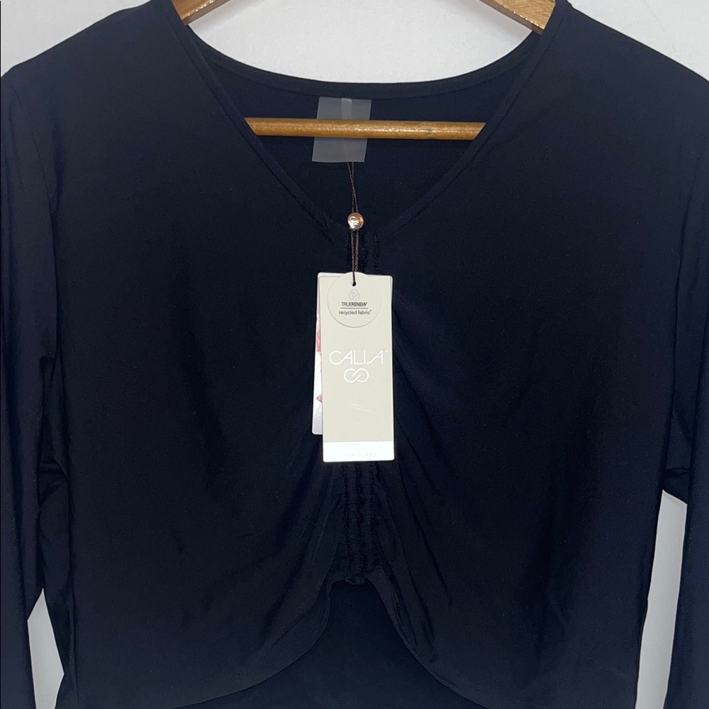 CALIA Swim Rashguard Long Sleeve Cropped Top XL, Athleisure, black spf 50 - Picture 4 of 7